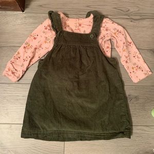 Corduroy Romper with Shirt